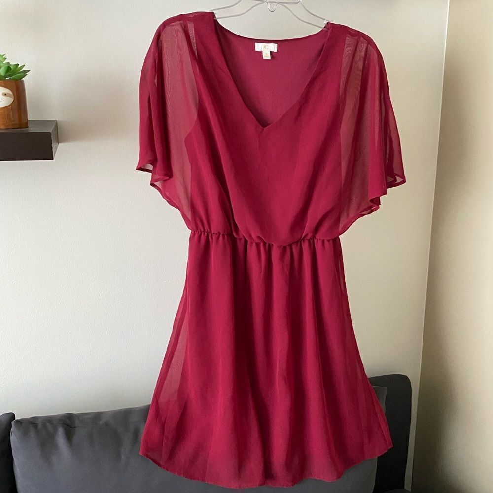 Charming Charlie Maroon Cocktail Dress Size Small